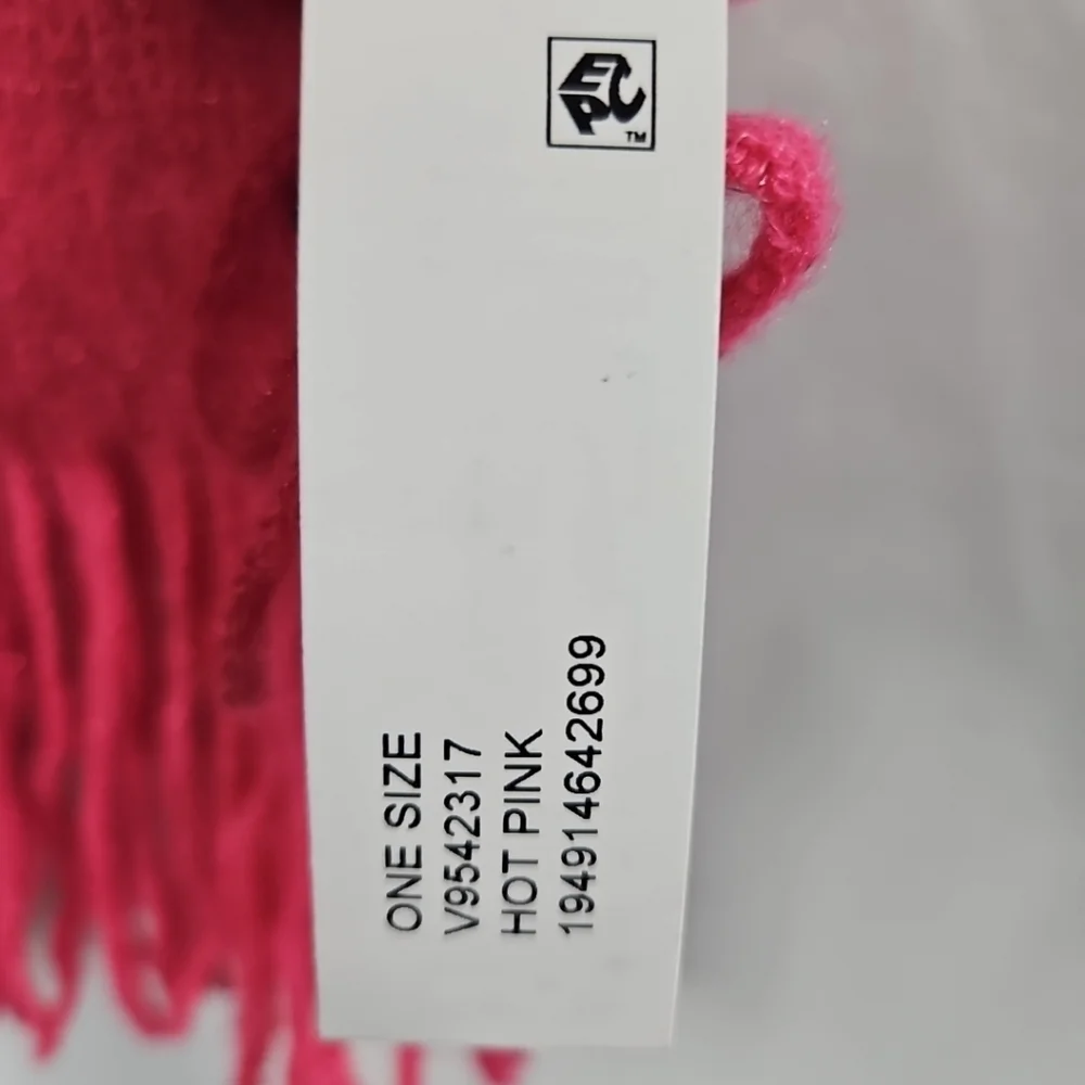 Vince Camuto Hot Pink Wrap Fringe Scarf NWT 76X26